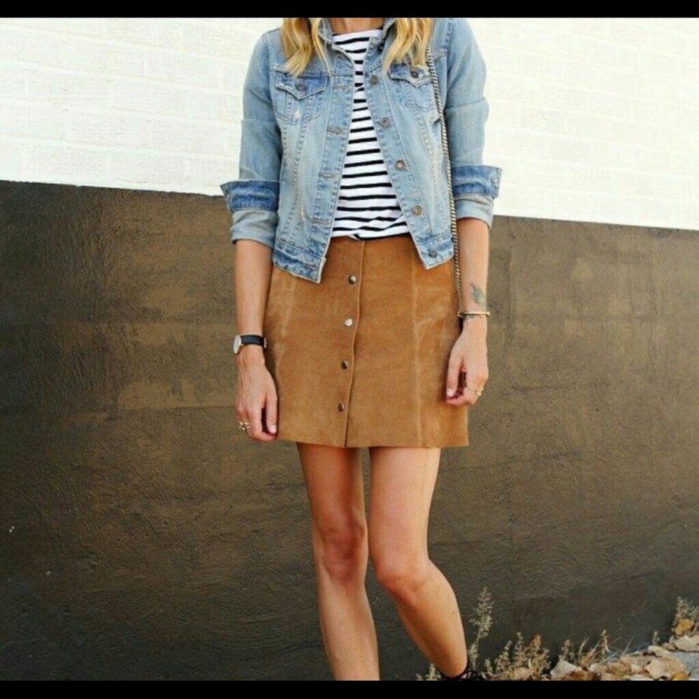 Suede skirt